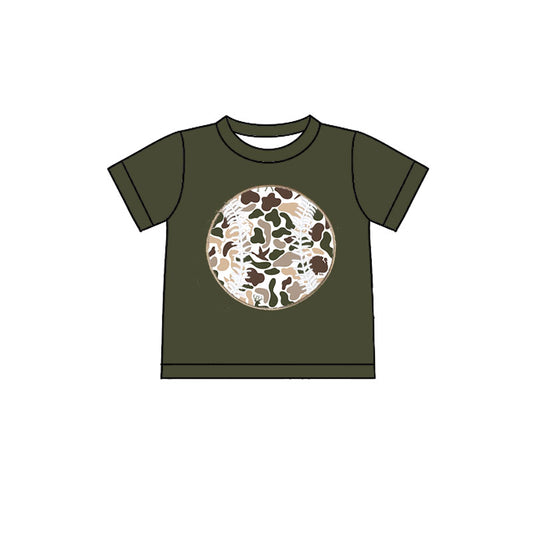 (Pre Order) No moq BT1433 pre-order toddler boy clothes camouflage short Sleeve Top -2025.10.20