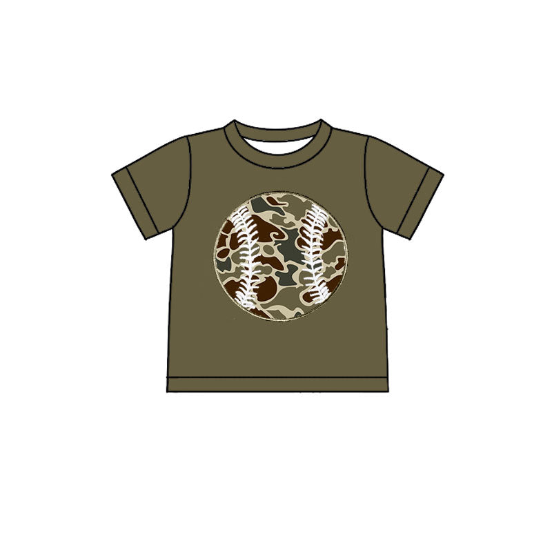 (Pre Order) No moq BT1434 pre-order toddler boy clothes camouflage short Sleeve Top -2025.10.20