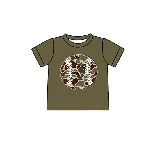 (Pre Order) No moq BT1434 pre-order toddler boy clothes camouflage short Sleeve Top -2025.10.20