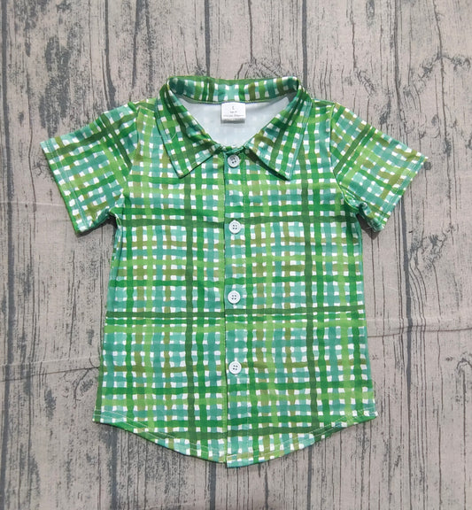 (Pre Order) No moq BT1456 pre-order toddler boy clothes green short Sleeve Top -2025.11.13