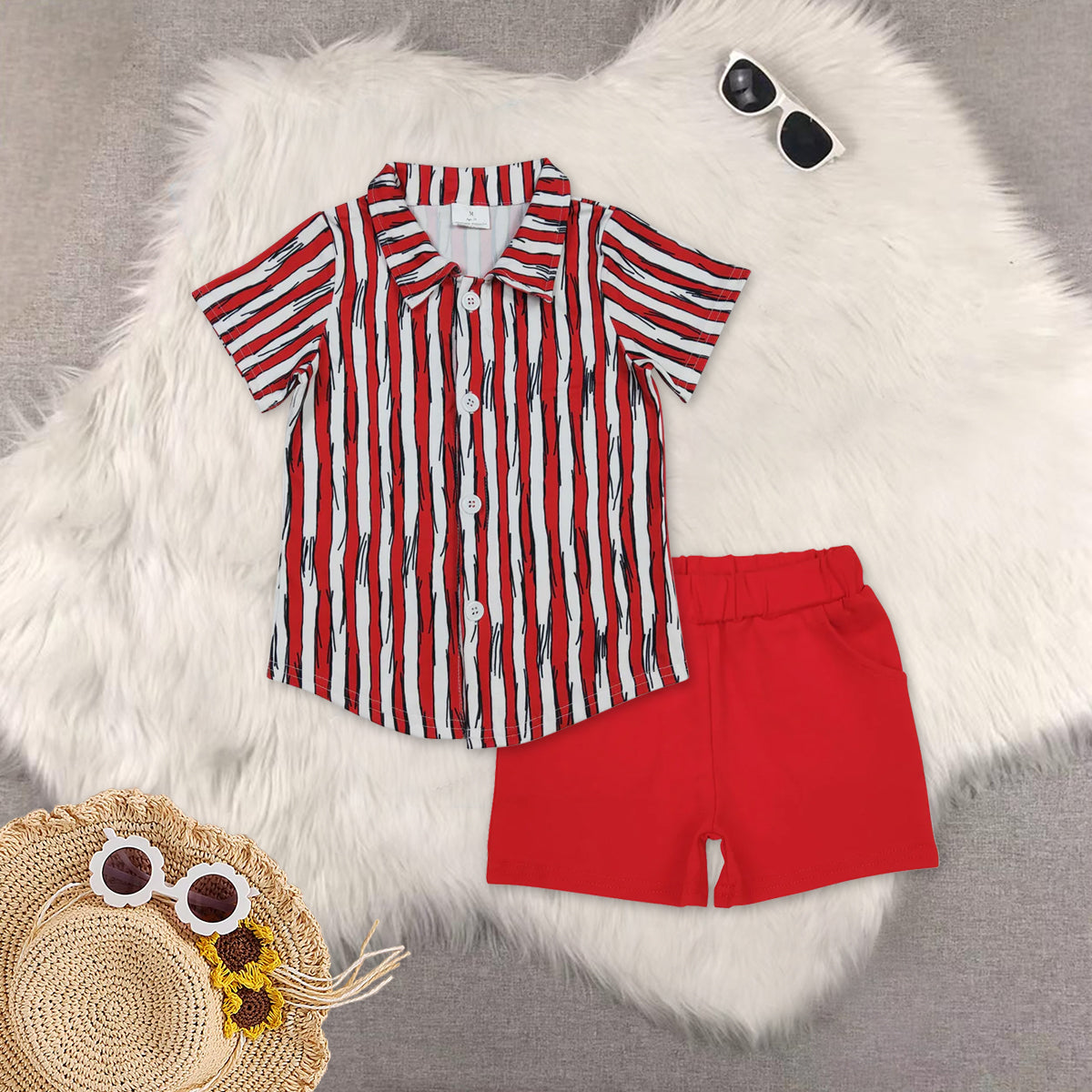 RTS NO MOQ Sibling baby boy clothes Camouflage summer short sleeve shorts sets and top and shorts