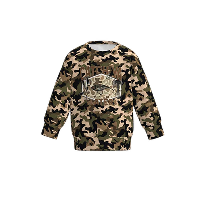 (Pre Order) No moq BT1474 pre-order toddler boy clothes camouflage long Sleeve Top -2025.10.24
