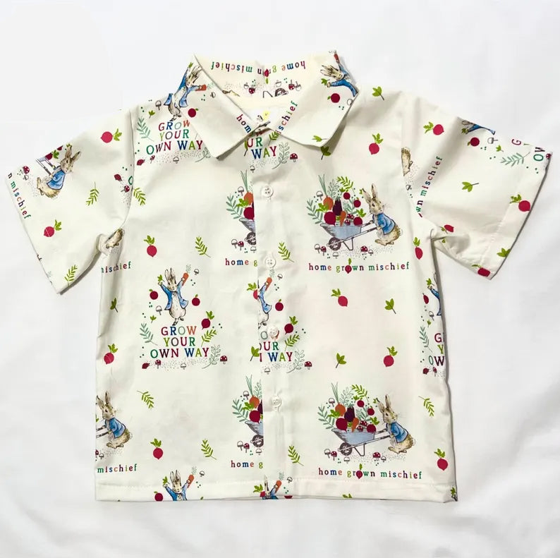 (Pre Order) No moq BT1482 pre-order toddler boy clothes easter short Sleeve Top -2025.10.28