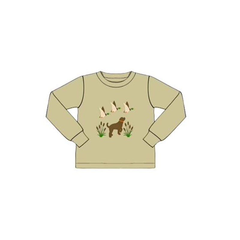 (Pre Order) No moq BT1489 pre-order toddler boy clothes puppy duck long Sleeve Top -2025.10.30