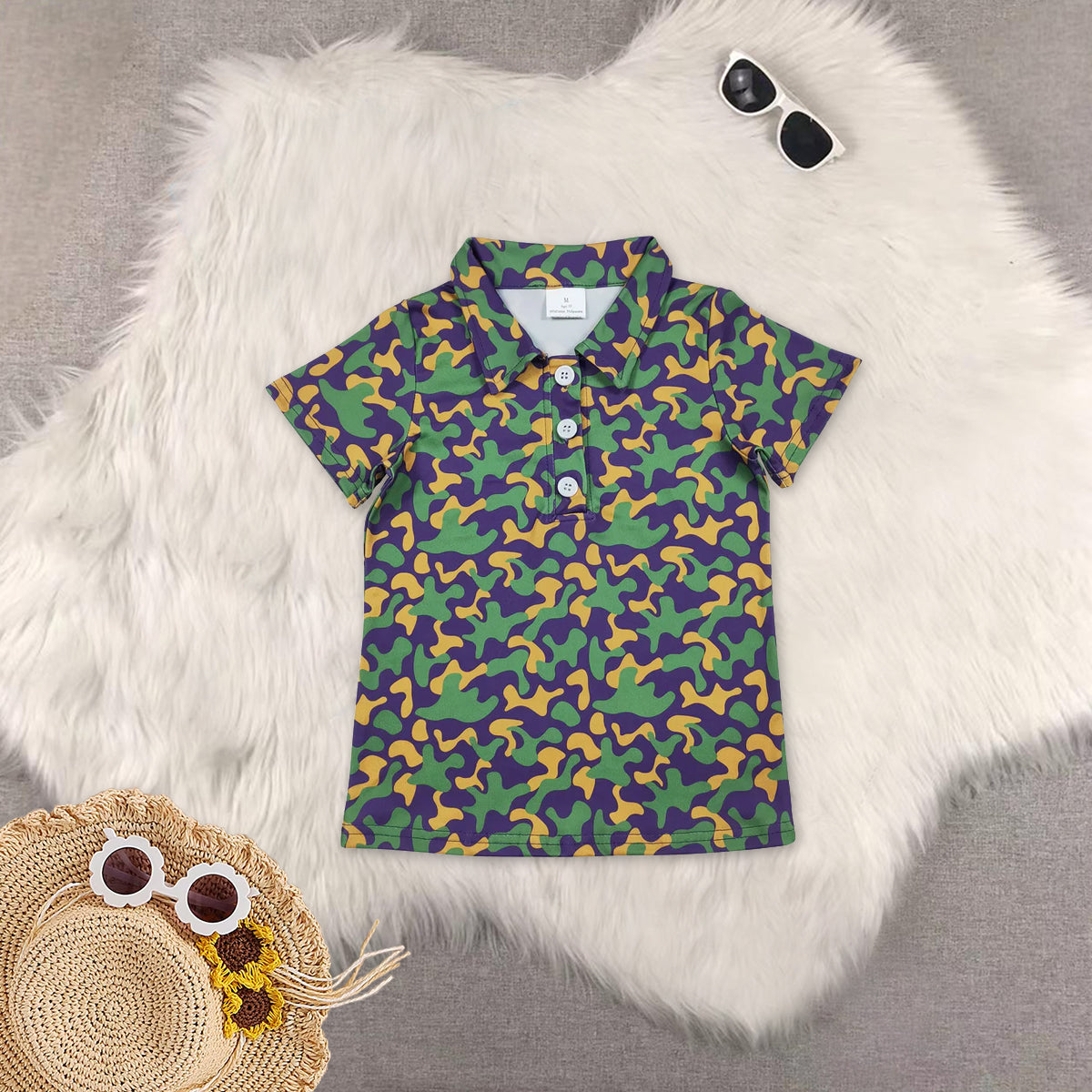 RTS NO MOQ Sibling baby girl clothes duck camouflage Short-Sleeve Tops