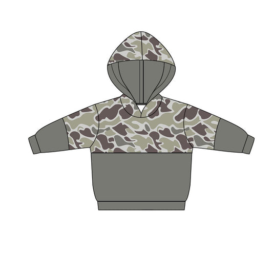 (Pre Order) No moq BT1513 pre-order toddler boy clothes camouflage hooded long Sleeve Top -2025.11.5