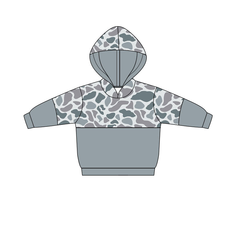 (Pre Order) No moq BT1515 pre-order toddler boy clothes camouflage hooded long Sleeve Top -2025.11.5