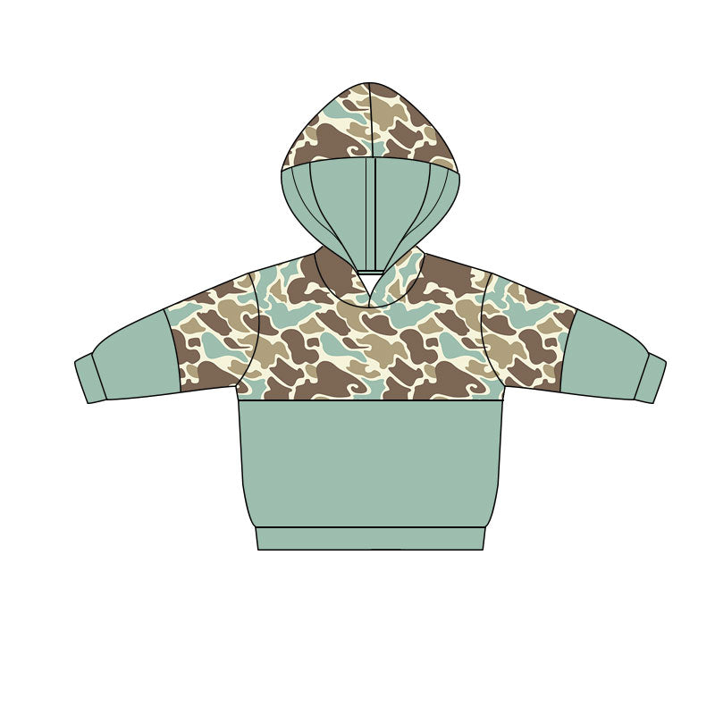 (Pre Order) No moq BT1516 pre-order toddler boy clothes camouflage hooded long Sleeve Top -2025.11.5