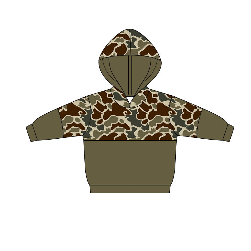 (Pre Order) No moq BT1520 pre-order toddler boy clothes camouflage hooded long Sleeve Top -2025.11.5