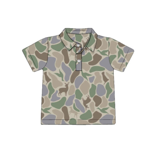 (Pre Order) No moq BT1560 pre-order toddler boy clothes camouflage short Sleeve Top -2025.11.12