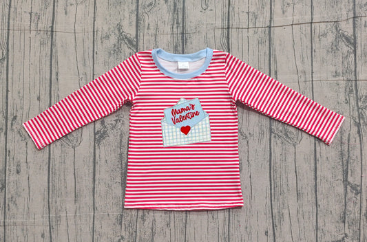 (Pre Order) No moq BT1574 pre-order toddler boy clothes embroidery long Sleeve Top -2025.12.7