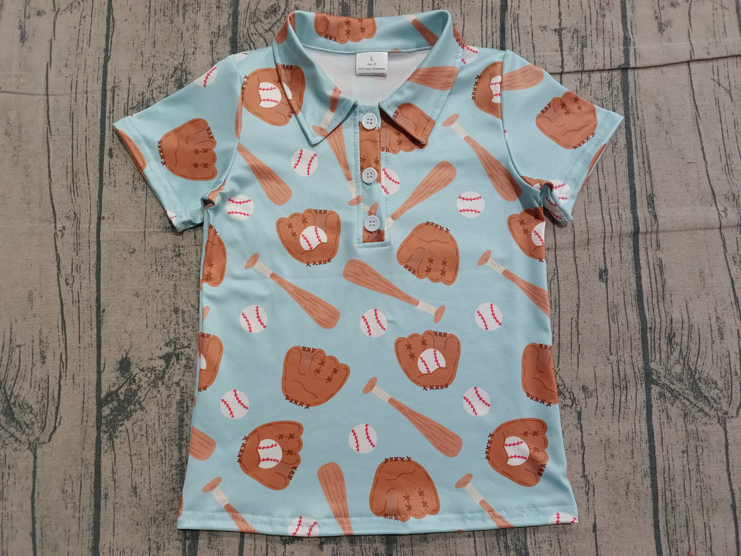 (Pre Order) No moq BT1579 pre-order toddler boy clothes baseball short Sleeve Top -2025.12.8