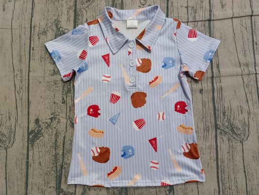 (Pre Order) No moq BT1580 pre-order toddler boy clothes baseball short Sleeve Top -2025.12.8