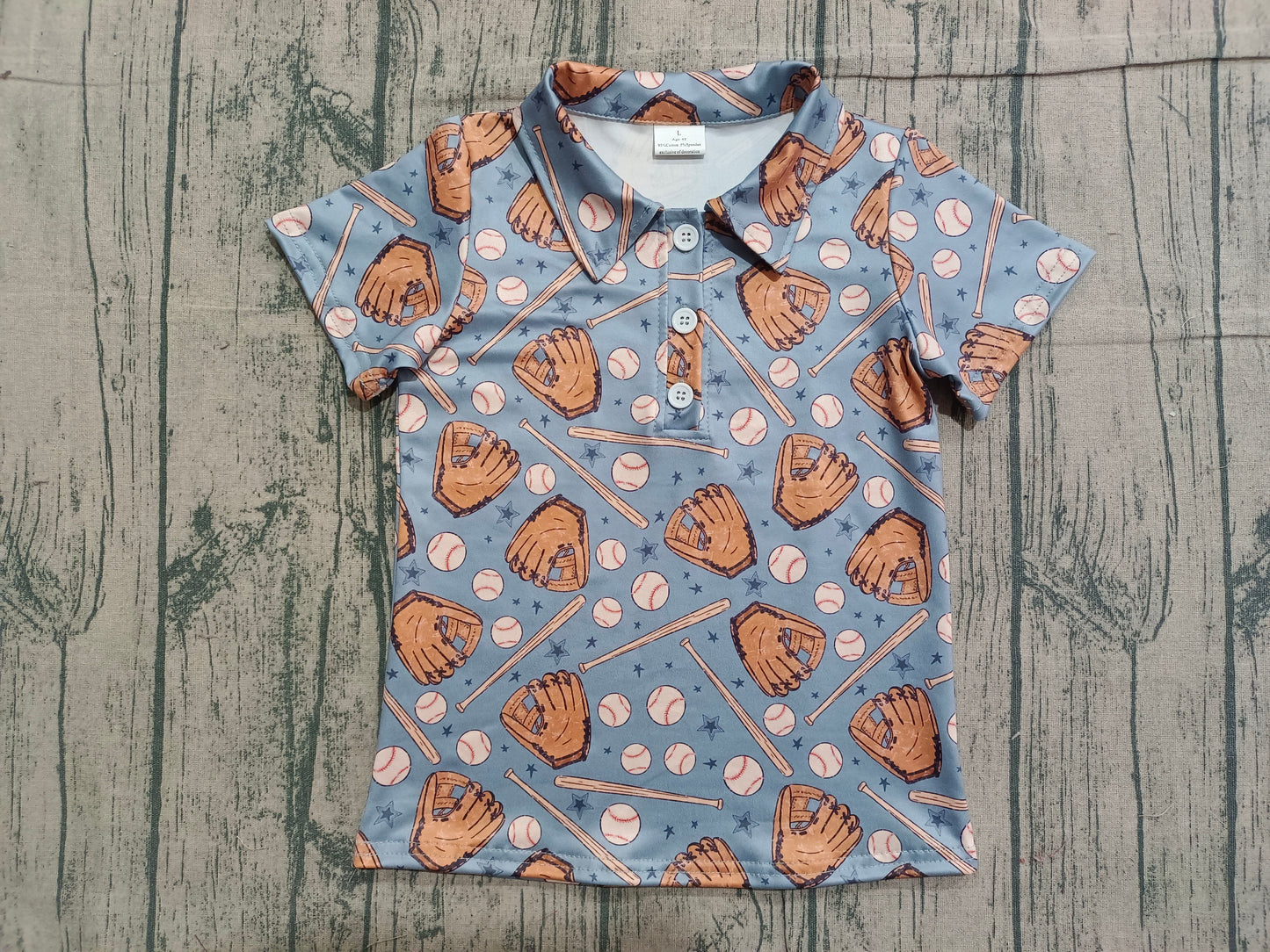 (Pre Order) No moq BT1581 pre-order toddler boy clothes baseball short Sleeve Top -2025.12.8