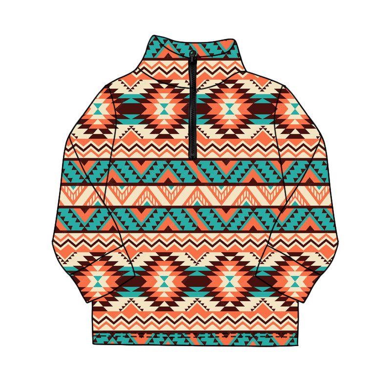 (Pre Order) No moq BT1587 pre-order toddler boy clothes geometric long Sleeve Top -2025.11.18