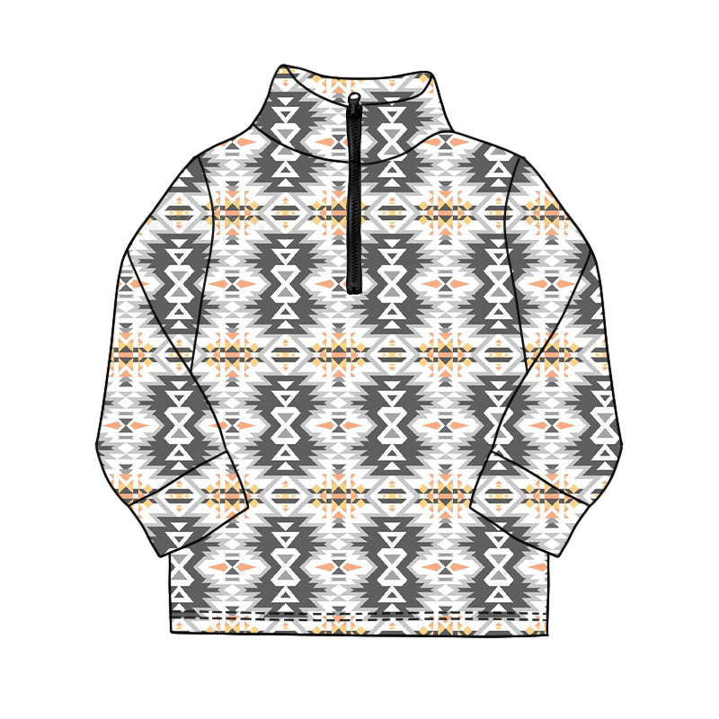 (Pre Order) No moq BT1588 pre-order toddler boy clothes geometric long Sleeve Top -2025.11.18