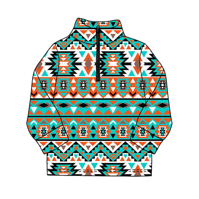 (Pre Order) No moq BT1589 pre-order toddler boy clothes geometric long Sleeve Top -2025.11.18