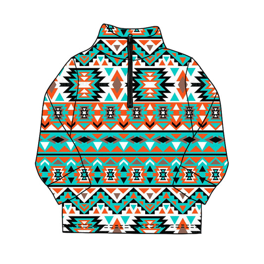 (Pre Order) No moq BT1589 pre-order toddler boy clothes geometric long Sleeve Top -2025.11.18