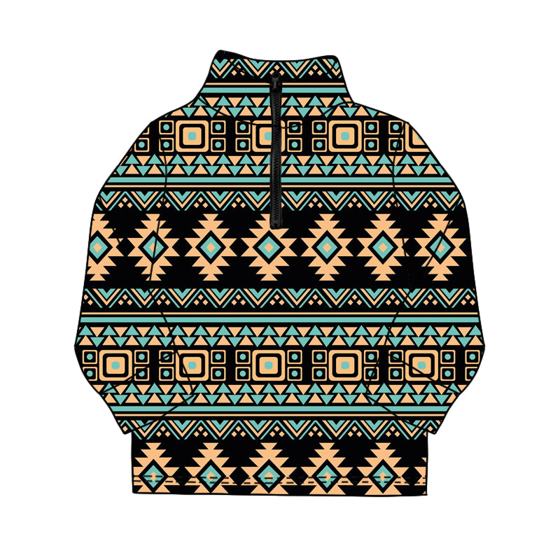 (Pre Order) No moq BT1590 pre-order toddler boy clothes geometric long Sleeve Top -2025.11.18