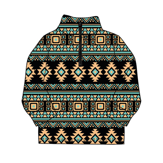 (Pre Order) No moq BT1590 pre-order toddler boy clothes geometric long Sleeve Top -2025.11.18