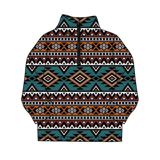 (Pre Order) No moq BT1591 pre-order toddler boy clothes geometric long Sleeve Top -2025.11.18