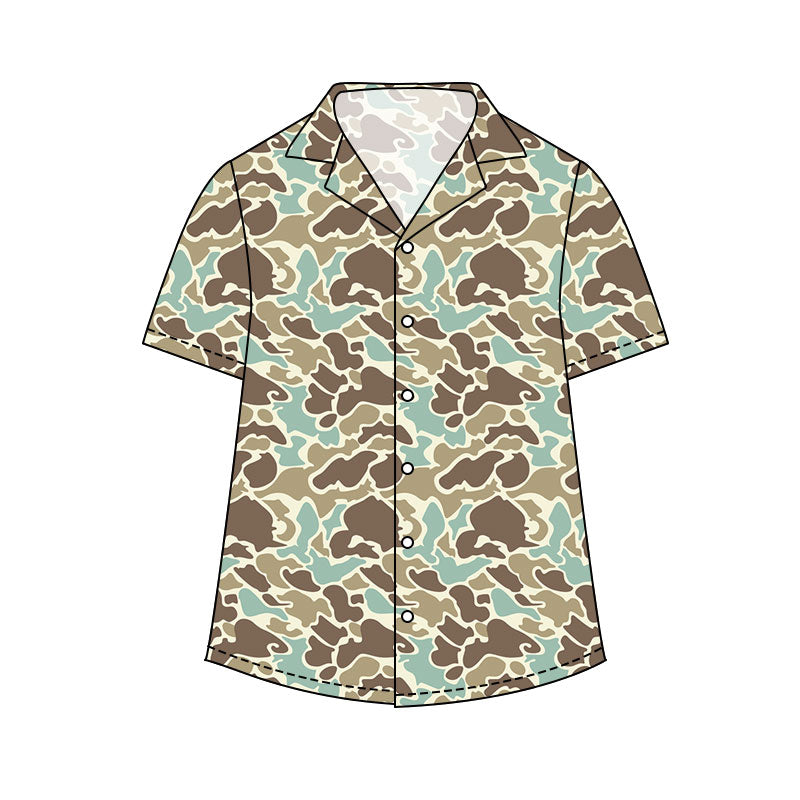 (Pre Order) No moq BT1610 Pre-order adult clothes men summer camouflage short sleeve top-25.11.24