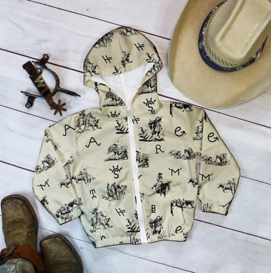 (Pre Order) No moq BT1616 pre-order toddler boy clothes riding horse zipper hooded long Sleeve Top -2025.11.26