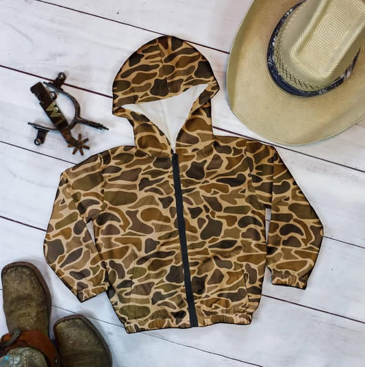 (Pre Order) No moq BT1617 pre-order toddler boy clothes camouflage zipper hooded long Sleeve Top -2025.11.26