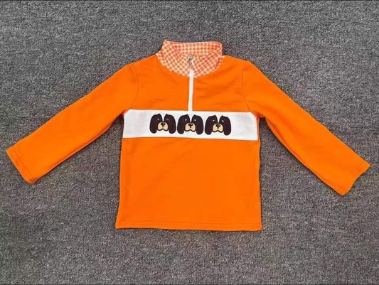 custom moq 3 eta 6-8weeks Orange Puppy Boys Zip-Up Jacket