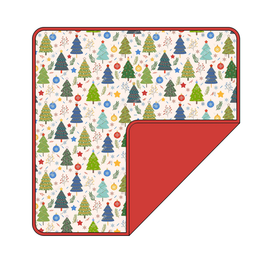 Custom moq 3 eta 7/8week moq 5 eta /4/5week Multicolor Christmas Tree-Light Pink Baby Blanket