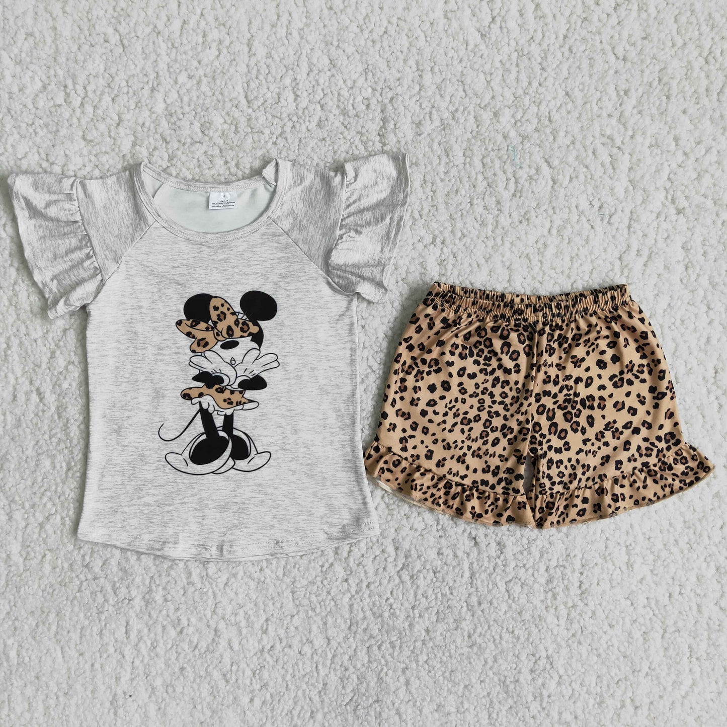 C0-14 Mickey Mouse off-white lace short-sleeved pants