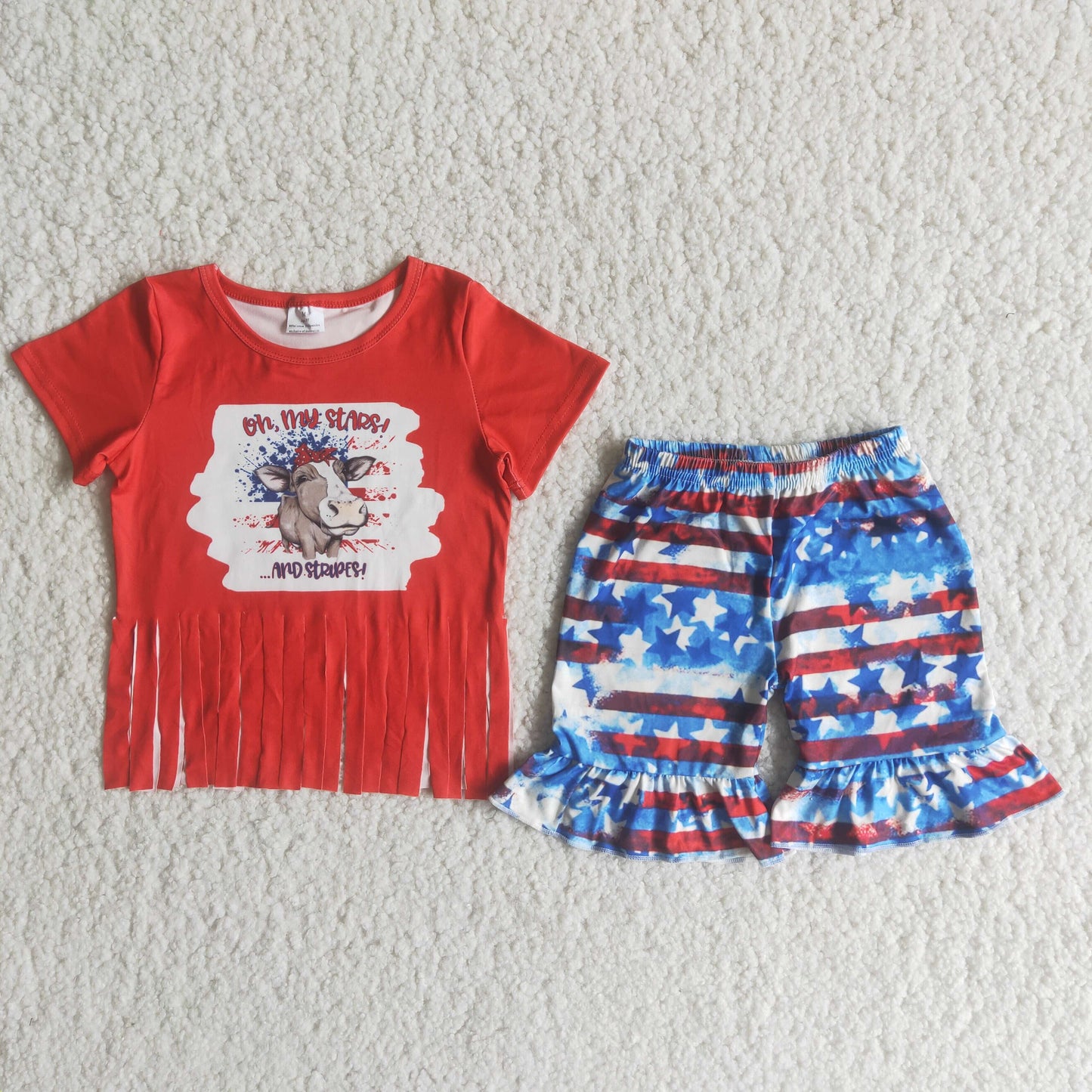 C15-2 Tassel Cow Head Stars and Stripes Suit