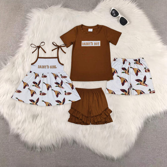 RTS NO MOQ Embroidery short-sleeved shorts suit & short-sleeved sets