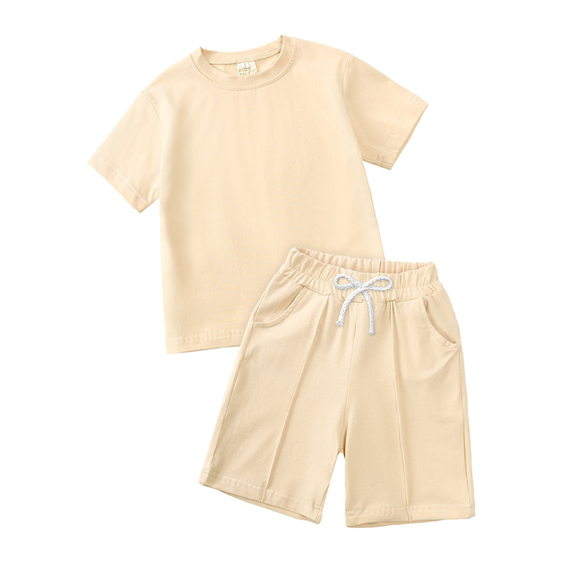 Custom moq 3 eta 7/8week moq 5 eta /4/5week Boys short sleeve shorts suit