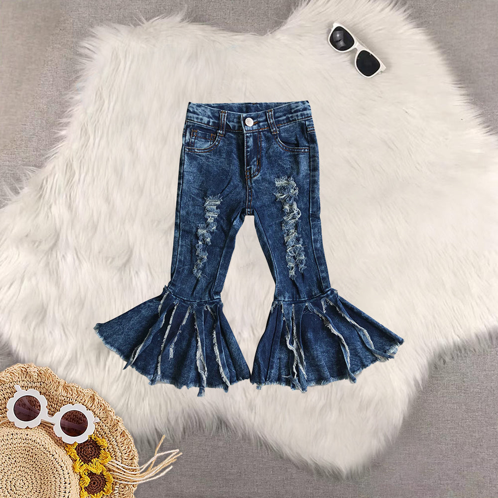 RTS NO MOQ Baby Girls Clothes Jeans: Flared & Ripped