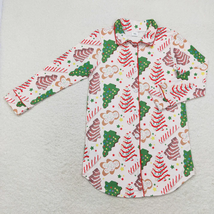 RTS NO MOQ Family Christmas Tree Cake Shirt Pants Bamboo Rompers Pajamas Clothes Sets