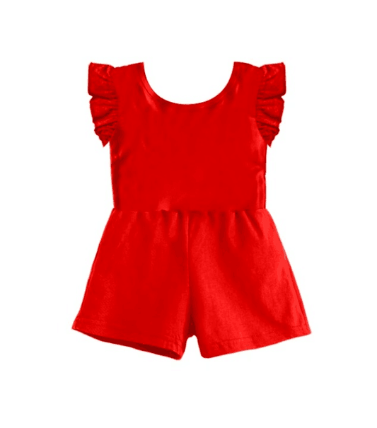 custom moq 3 eta 6-8 weeks baby girls clothes brick red short sleeve shorts girls summer outfit
