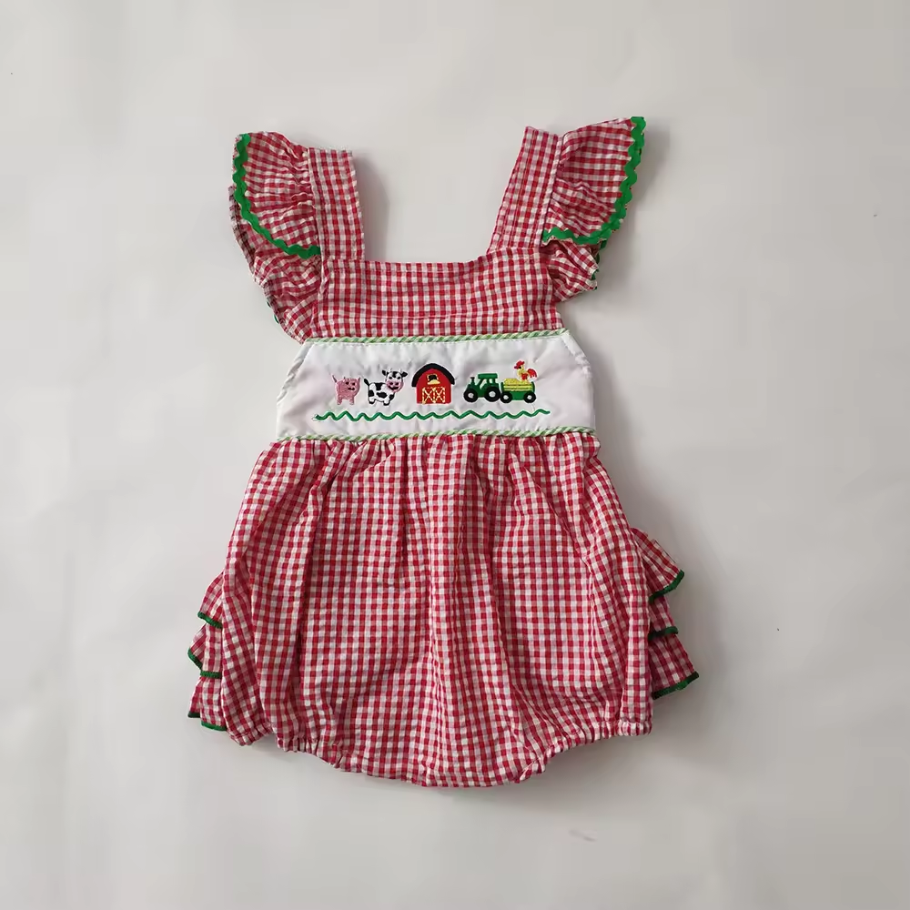 custom moq 5 mix size eta 5-6weeks Farm short-sleeved shorts romper suit series