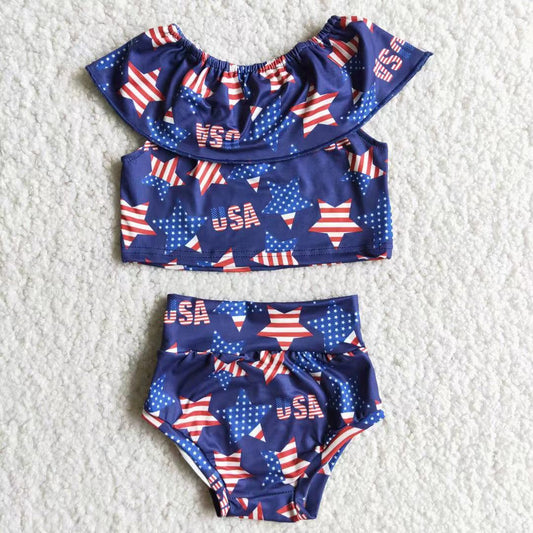 D10-5 USA Striped Stars Thong Set