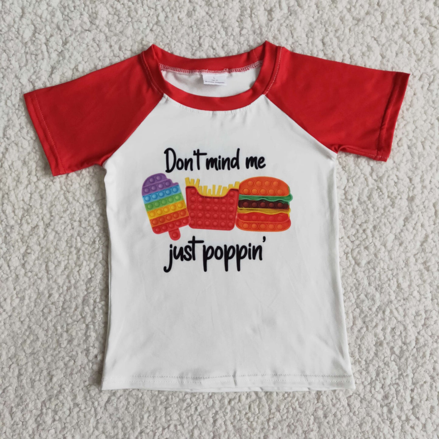 D6-18 Ice cream burger short sleeve top