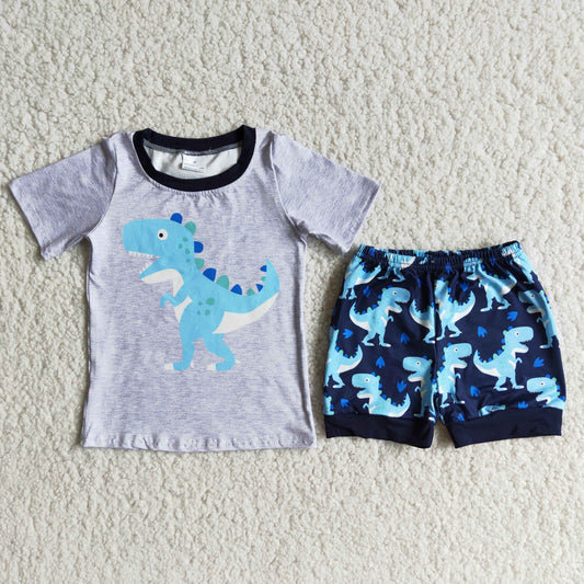 D9-15 Gray Dinosaur Boy Suit