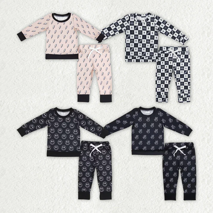 RTS NO MOQ Baby Boys Western Brother Sibling Top Pants Pajamas Clothes Sets