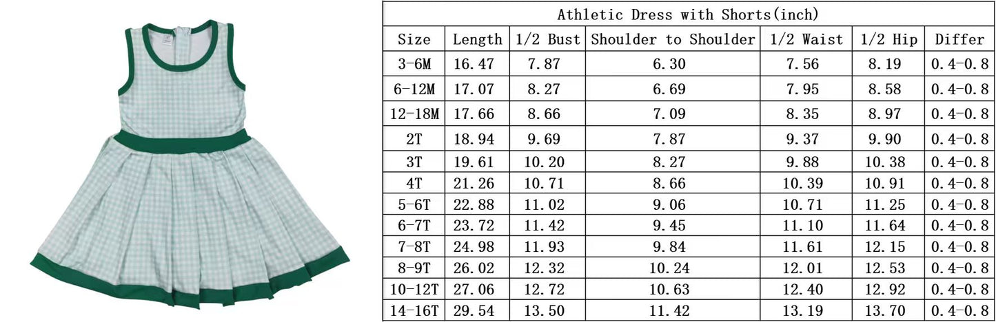 RTS NO MOQ（In Stock) GSD2632 Green plaid yoga sleeveless dress