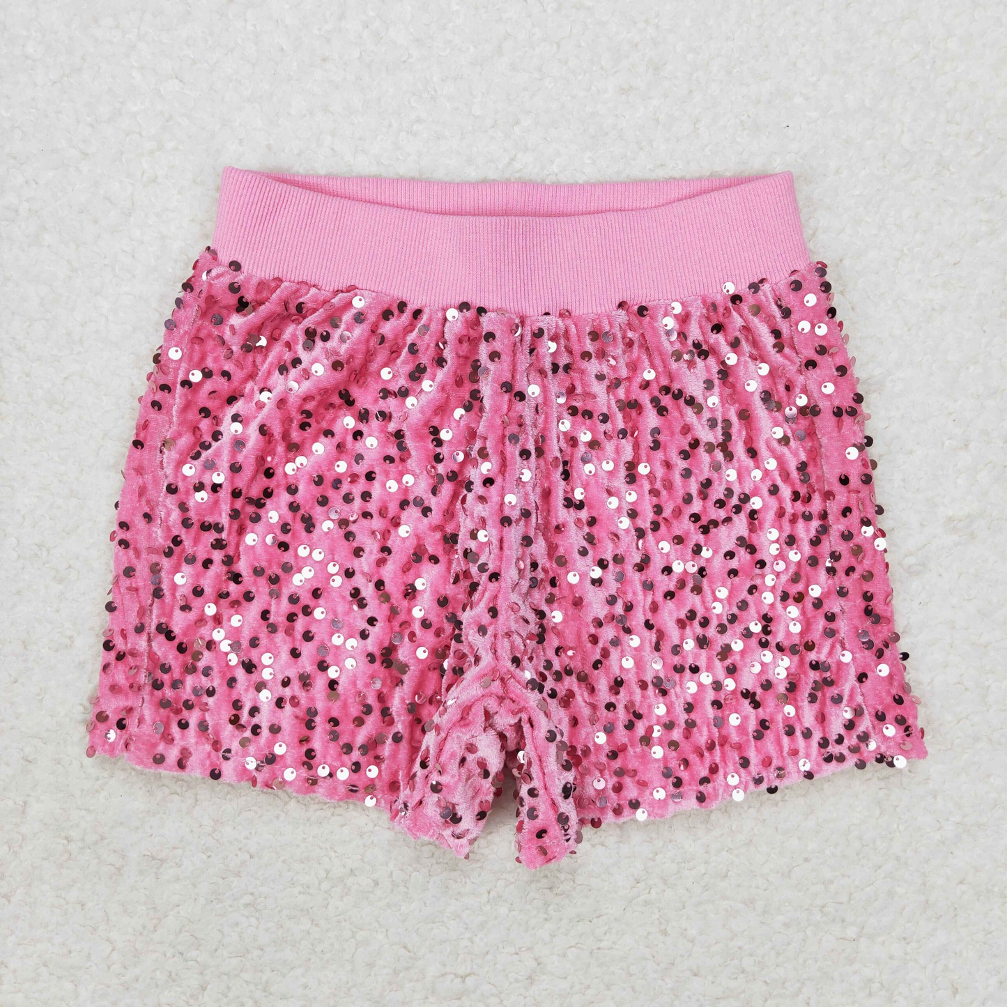 RTS NO MOQ Denim Pink Sequin Shorts Denim Shorts