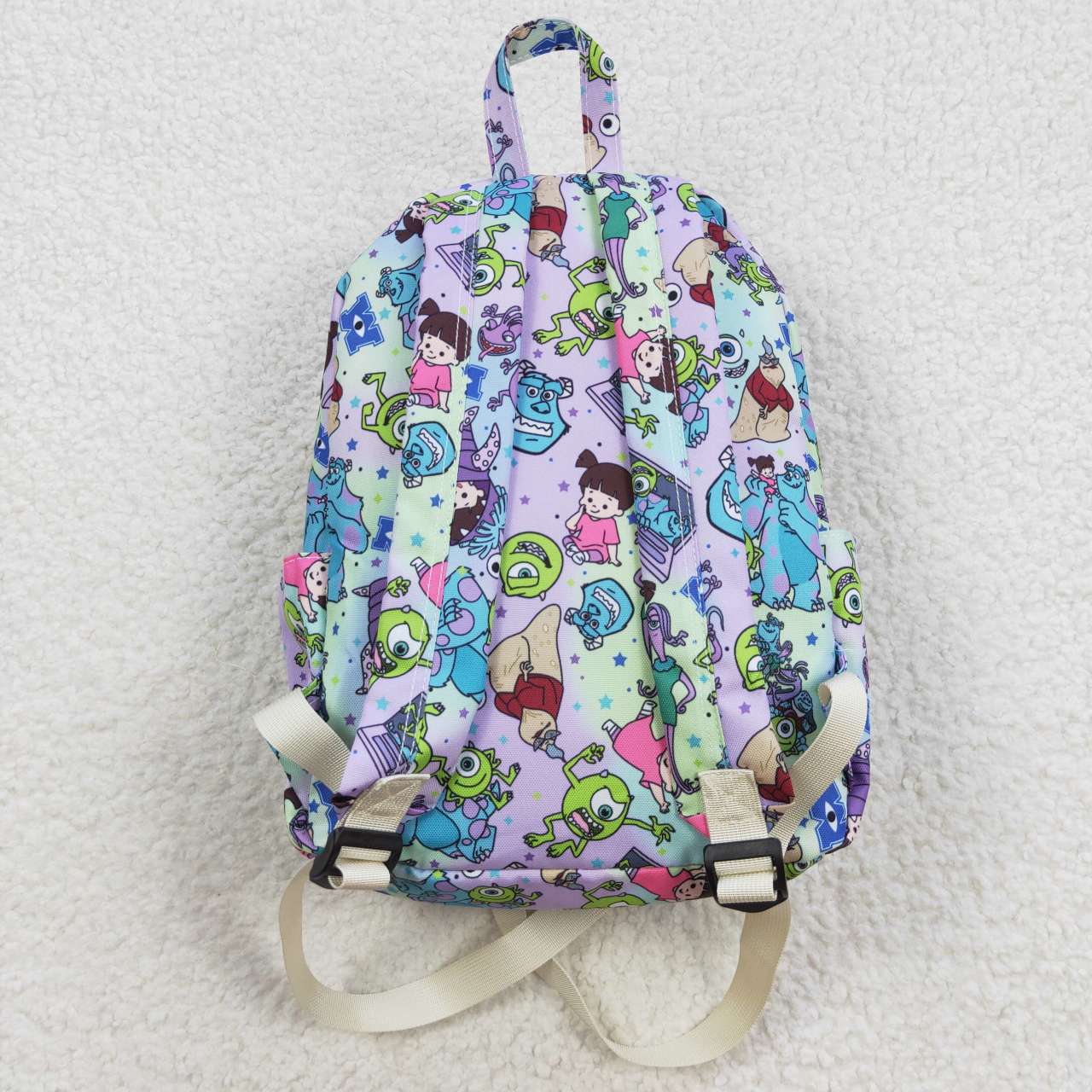 BA0083 Cartoon monster university monster purple green backpack