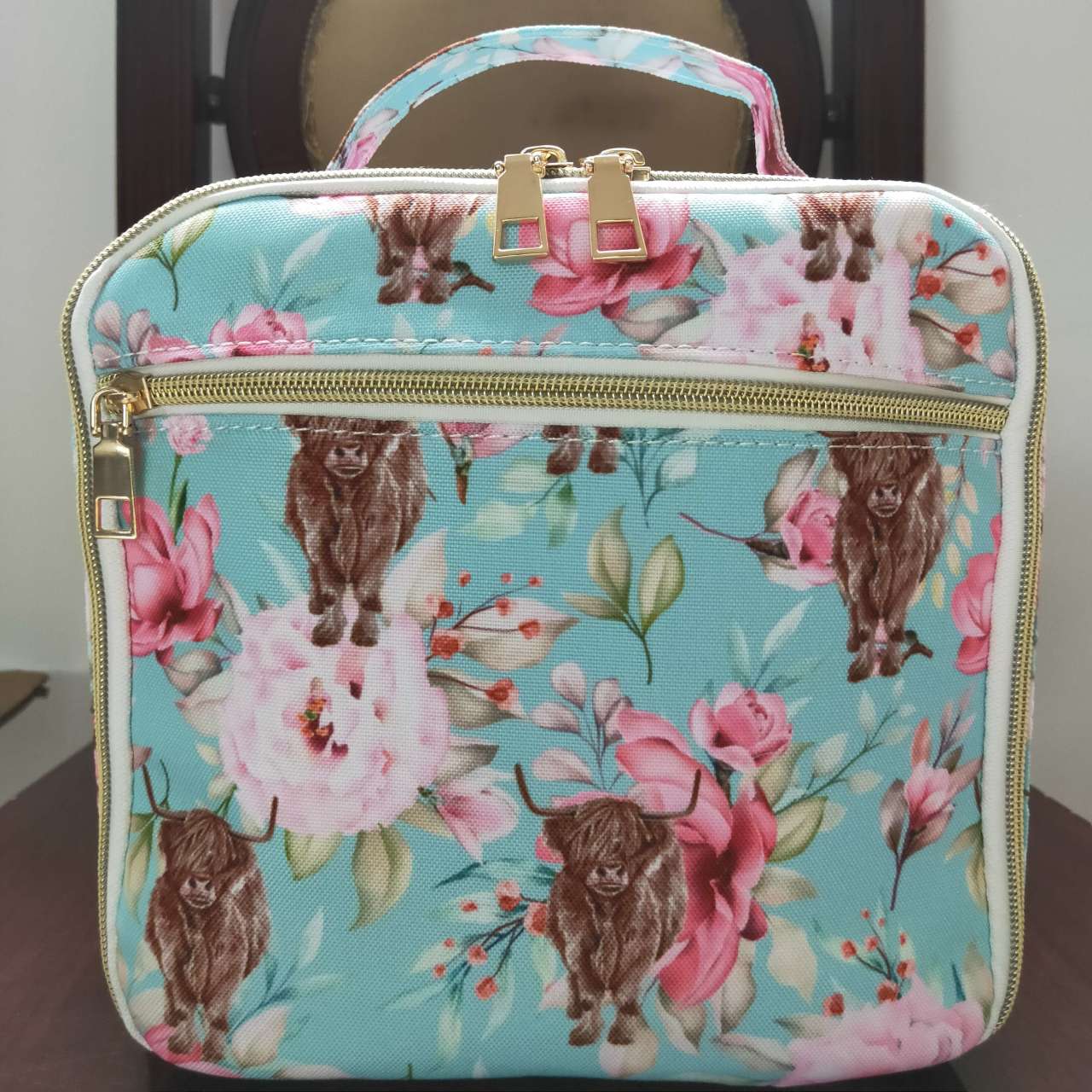 BA0095 Alpine Cow Flower Meal Bag Lunch Box Bag