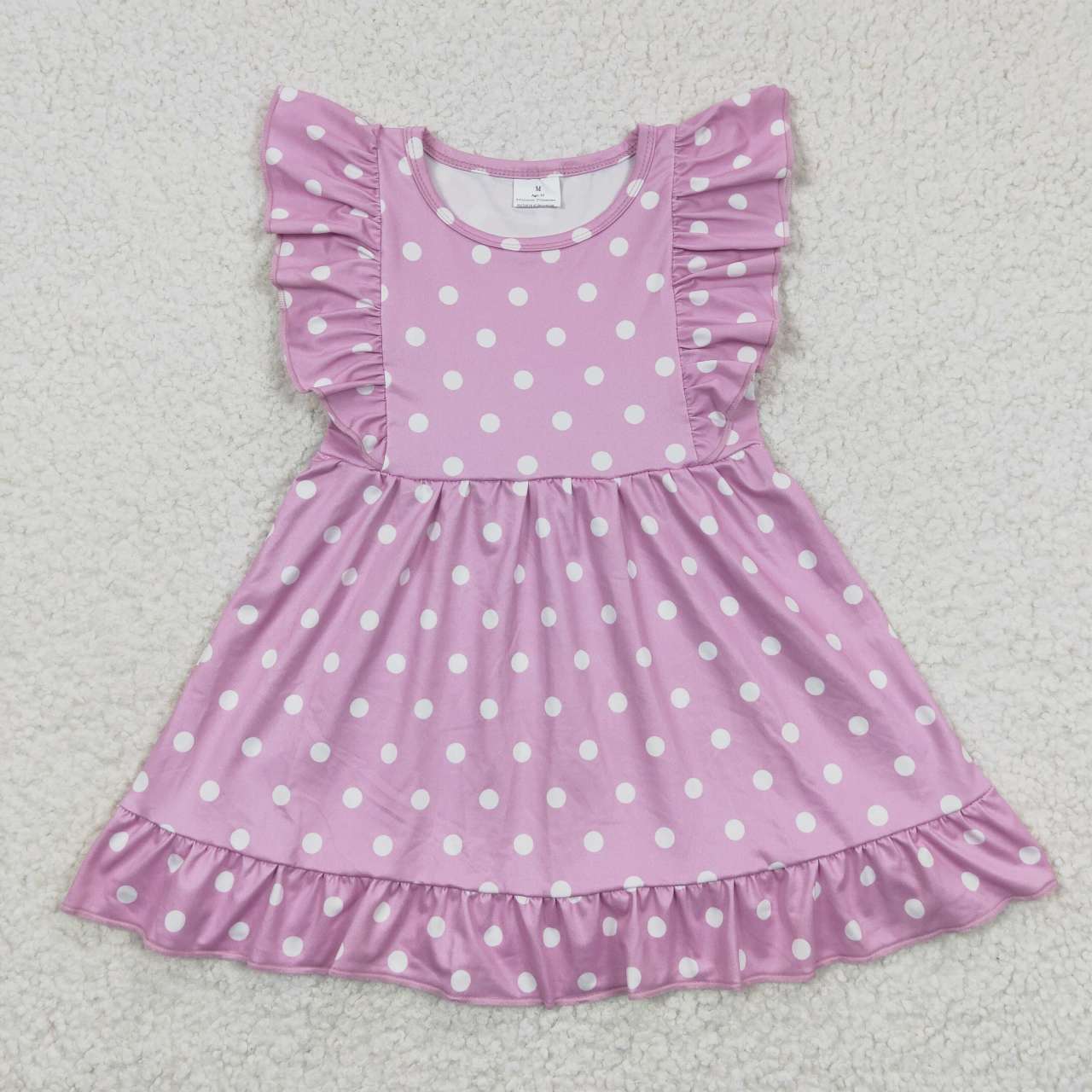 GSD0362 Purple Polka Dot Flying Sleeve Dress