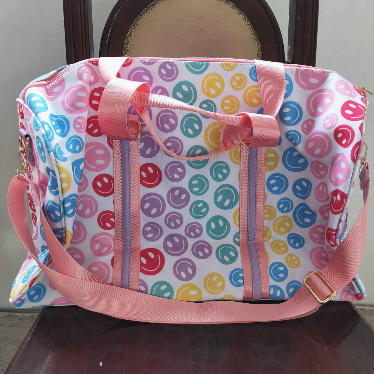 BA0068 Smiley White Gym Bag