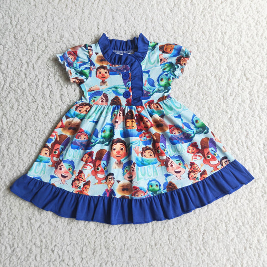 E4-2 7LUCA Girls Blue Dress