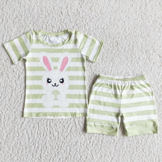 E5-12 Easter Bunny Green Striped Suit
